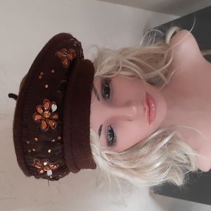 Wool jewelled beret